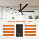 72 Inch 84 Inch Winni IPX4 Outdoor Downrod Mount Ceiling Fan with Remote Control by Parrot Uncle