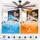 60" Oretha Windmill 8 Blade Led Indoor Oil Rubbed Bronze Ceiling Fan with Remote And Light Kit Included by ParrotUncle