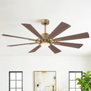 60" Oretha Windmill 8 Blade Led Indoor Oil Rubbed Bronze Ceiling Fan with Remote And Light Kit Included by ParrotUncle