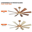 60" Oretha Windmill 8 Blade Led Indoor Oil Rubbed Bronze Ceiling Fan with Remote And Light Kit Included