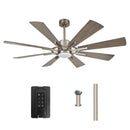 60" Oretha Windmill 8 Blade Led Indoor Oil Rubbed Bronze Ceiling Fan with Remote And Light Kit Included by ParrotUncle