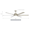 65 Inch Freda DC Motor Modern Downrod Ceiling Fan with LED Light and Remote Control