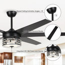 70" Modern DC Motor Downrod Mount Reversible Ceiling Fan with Lighting and Remote Control