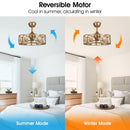 22" Kashmir Modern Glod Reversible Crystal Fandelier Ceiling Fan with Lighting and Remote Control