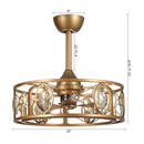 22" Kashmir Modern Glod Reversible Crystal Fandelier Ceiling Fan with Lighting and Remote Control