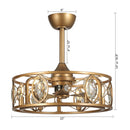 22" Kashmir Modern Glod Reversible Crystal Fandelier Ceiling Fan with Lighting and Remote Control
