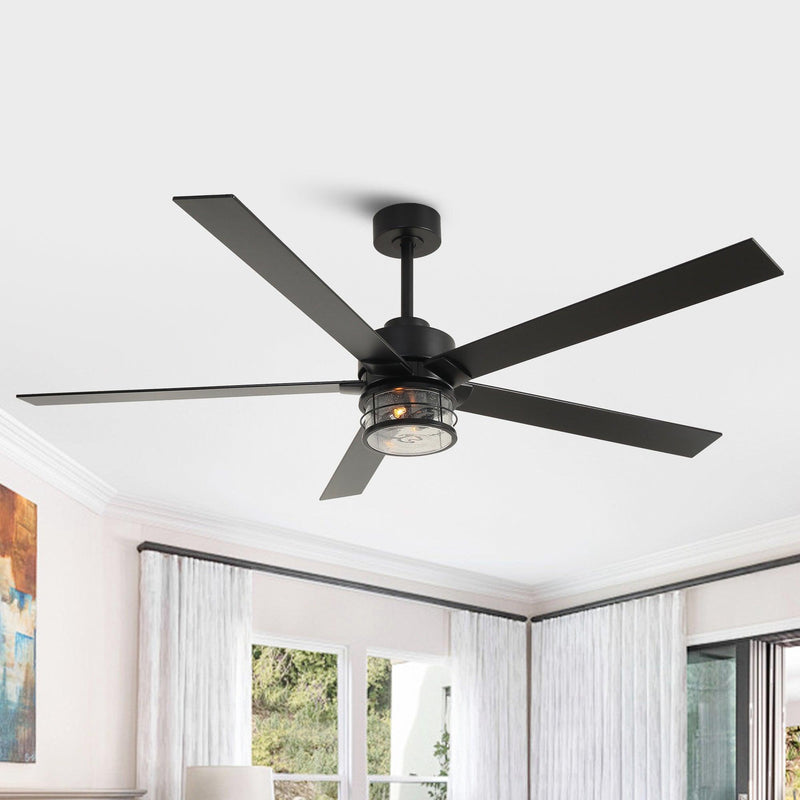 65" Modern Reversible Ceiling Fan with Lighting and Remote Control