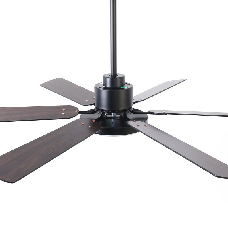 60" Industrial DC Motor Downrod Mount Reversible Ceiling Fan with Lighting and Remote Control