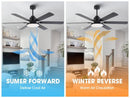 60" Industrial DC Motor Downrod Mount Reversible Ceiling Fan with Lighting and Remote Control