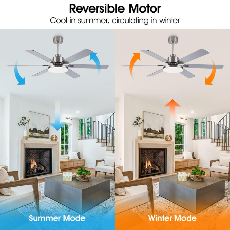 60" Lucknow Modern Ceiling Fan with Lighting and Remote Control