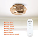 14" Farmhouse DC Motor Flush Mount Reversible Iron Ceiling Fan with LED Lighting and Remote Control