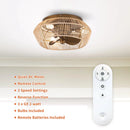 14" Farmhouse DC Motor Flush Mount Reversible Iron Ceiling Fan with LED Lighting and Remote Control