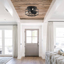 13" Madurai Farmhouse Flush Mount Reversible Ceiling Fan with Lighting and Remote Control