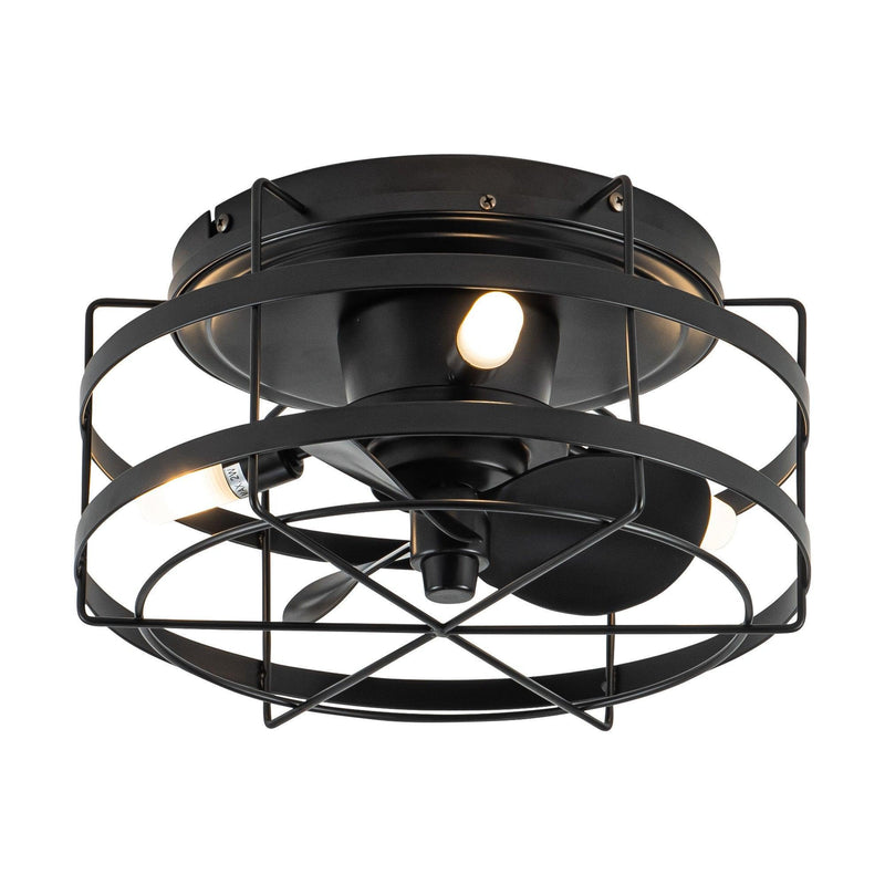 13" Madurai Farmhouse Flush Mount Reversible Ceiling Fan with Lighting and Remote Control