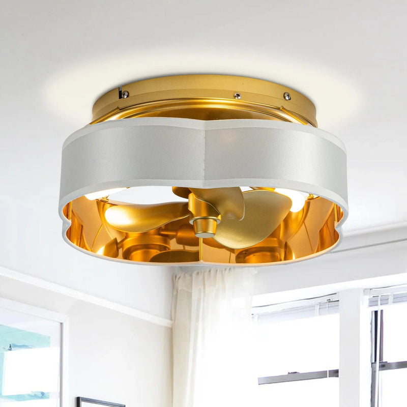 Vaczon 13 Inch Golden Flush Mount Ceiling Fan with Light and Remote Control, photo 6 of 22