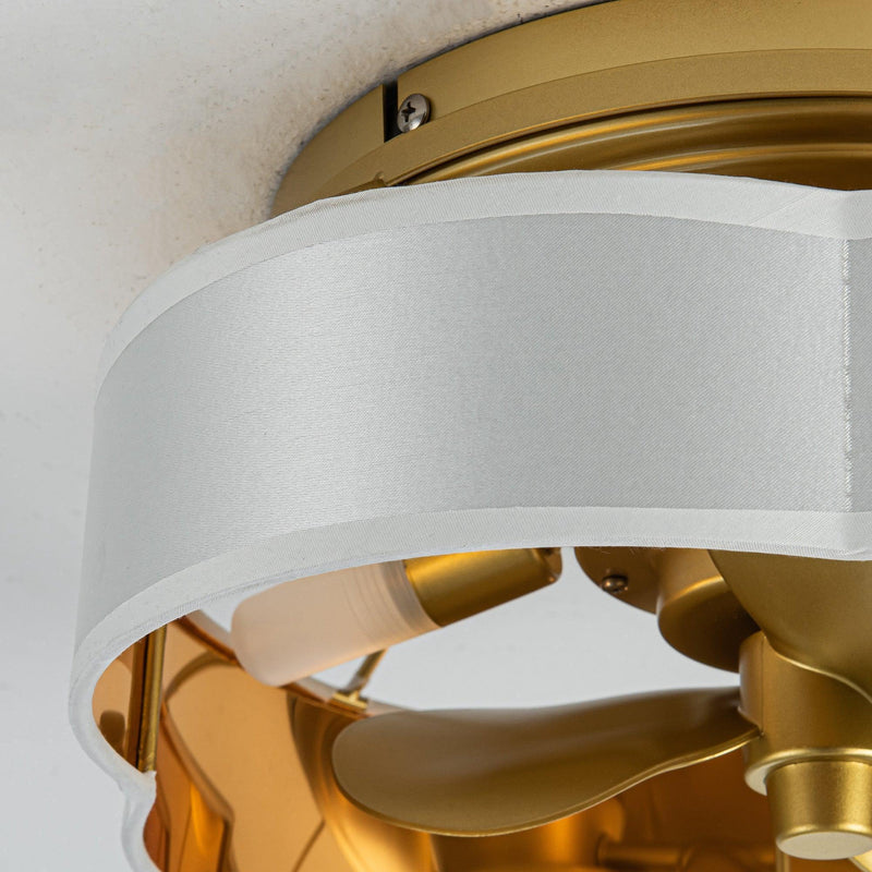 Vaczon 13 Inch Golden Flush Mount Ceiling Fan with Light and Remote Control, photo 9 of 22