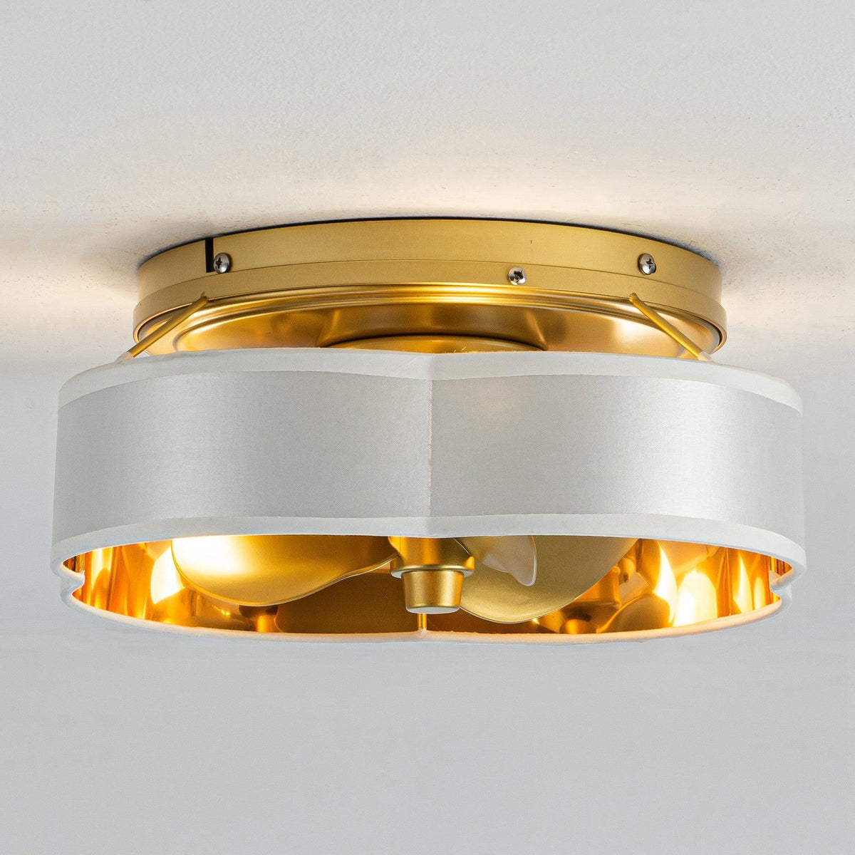 Vaczon 13 Inch Golden Flush Mount Ceiling Fan with Light and Remote Control, photo 8 of 22