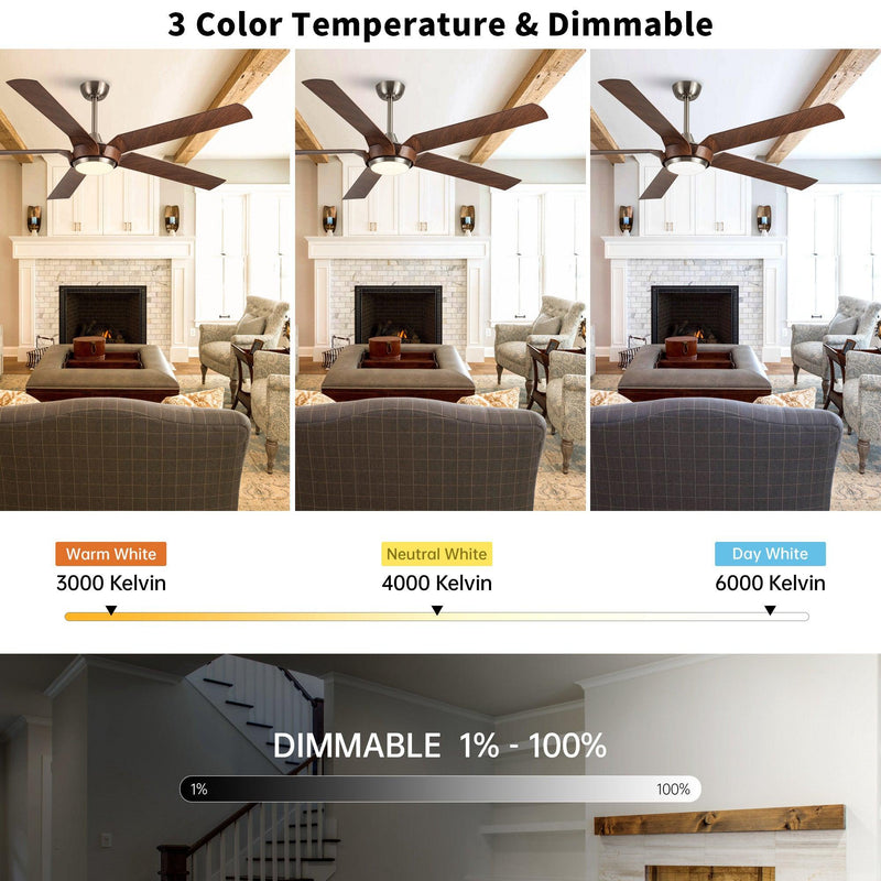 65" Fury Farmhouse DC Motor Downrod Mount Ceiling Fan with Lighting and Remote Control