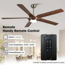 65" Fury Farmhouse DC Motor Downrod Mount Ceiling Fan with Lighting and Remote Control