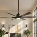 65" Bendan Industrial Downrod Mount Ceiling Fan with Lighting and Remote Control