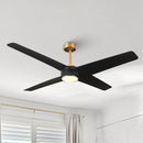 60" Parvez Modern DC Motor Downrod Mount Reversible Ceiling Fan with Lighting and Remote Control