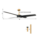 60" Parvez Modern DC Motor Downrod Mount Reversible Ceiling Fan with Lighting and Remote Control