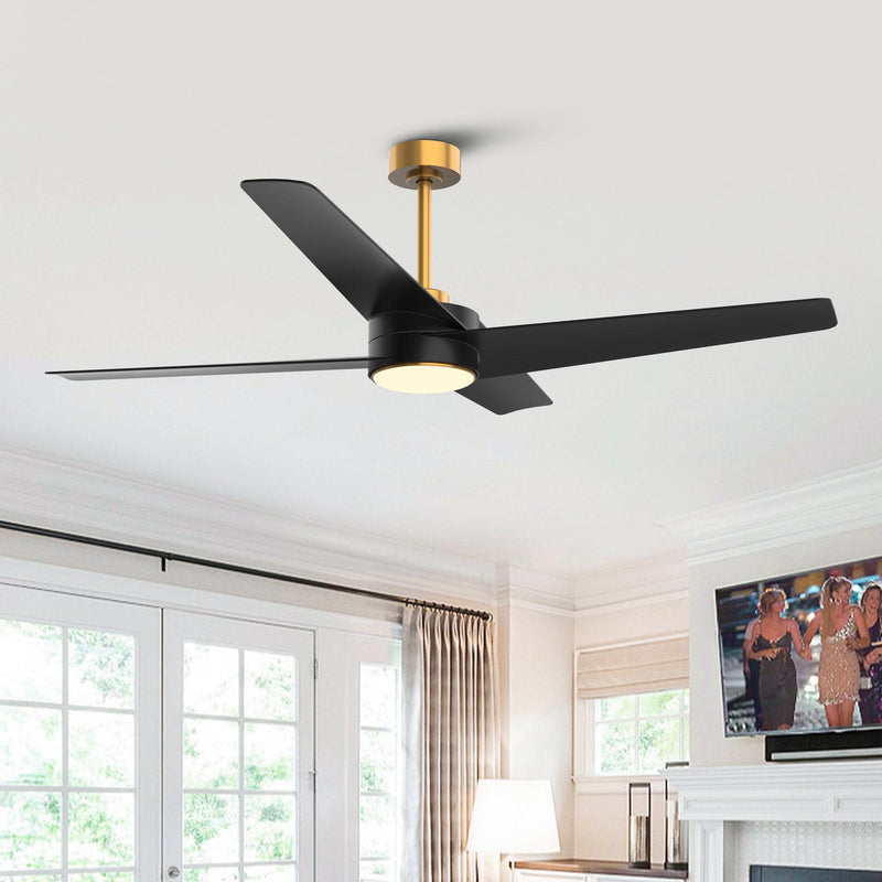 60" Parvez Modern DC Motor Downrod Mount Reversible Ceiling Fan with Lighting and Remote Control