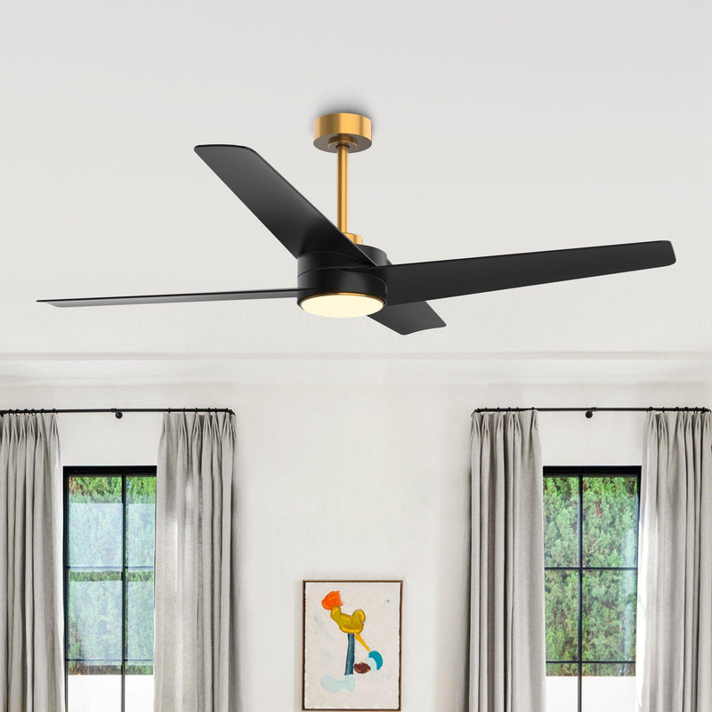 60" Parvez Modern DC Motor Downrod Mount Reversible Ceiling Fan with Lighting and Remote Control