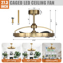 27" Arthur Industrial DC Motor Downrod Mount Ceiling Fan with Lighting and Remote Control