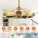 27" Arthur Industrial DC Motor Downrod Mount Ceiling Fan with Lighting and Remote Control