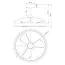 27" Arthur Industrial DC Motor Downrod Mount Ceiling Fan with Lighting and Remote Control