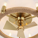 20" Flush Mount Golden Ceiling Fan with Light and Remote Control