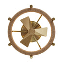 20" Flush Mount Golden Ceiling Fan with Light and Remote Control