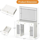 Glass-Top Makeup Vanity Desk with Clear Cabinets