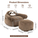 Sloth Bean Bag Chair with Ottoman