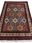 Hand-Knotted Afghani Kashi Wool Rug – 4’9″  x  6’10″