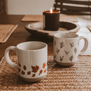 Brown Leaves 14 oz Stoneware Coffee Mug by Sweet Water Decor