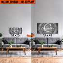 Upgrade Your 20x10 Inches 'Family Monogram' Canvas To 48x24 Inches