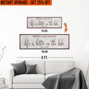 Upgrade Your 12x36 Inches 'Life Is Better On The Lake' (Style 2) Canvas To 16x48 Inches by Tailored Canvases