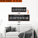 Upgrade Your 12x36 Inches 'Life Is Better On The Lake' (Style 3) Canvas To 16x48 Inches by Tailored Canvases
