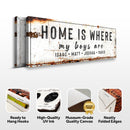 Home Is Where My Boys Are Family Sign IV