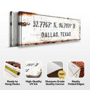 Home Coordinates Rustic Sign
