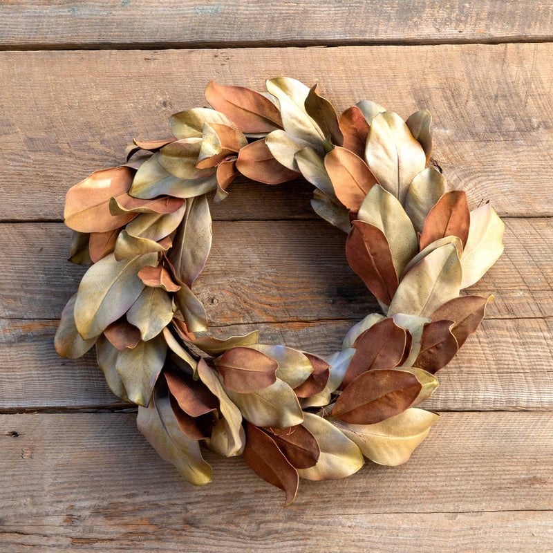 Lovecup Dried-Look Magnolia Leaf Wreath L879