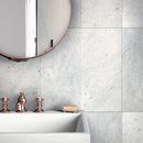White 12x24 Honed Field Bianco Carrara Marble Tile (5 pack, 10 sq ft/case)