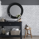 White 4x12 Polished Bianco Carrara Baseboard Marble Tile Trim (10 pack, 3.33 sq ft/case)