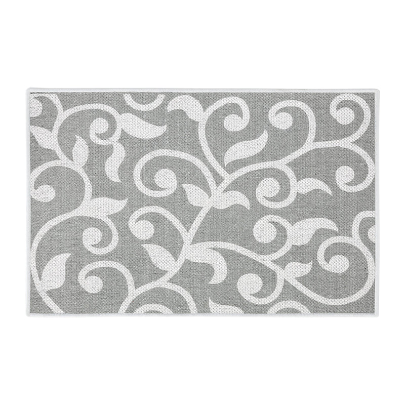 Floral Design Multipurpose Floor Mat | 20"x31" | Gray