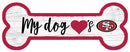 San Francisco Football Dog Bone White Wooden Sign