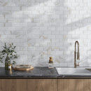 White 3x6 Marble Polished Beveled Subway Tile (40 pack, 5 sq ft/case) - Sample