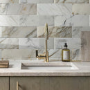 White 4x12 Marble Polished Subway Tile (15 pack, 5 sq ft/case) - Sample