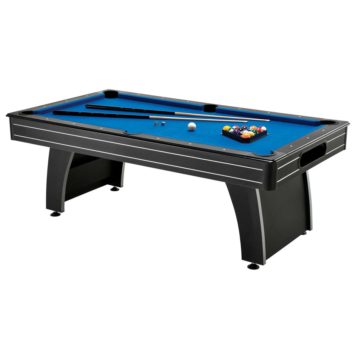 7 Ft Blue Top Pool Table with 2 Cues and Billiard Balls, photo 2 of 4